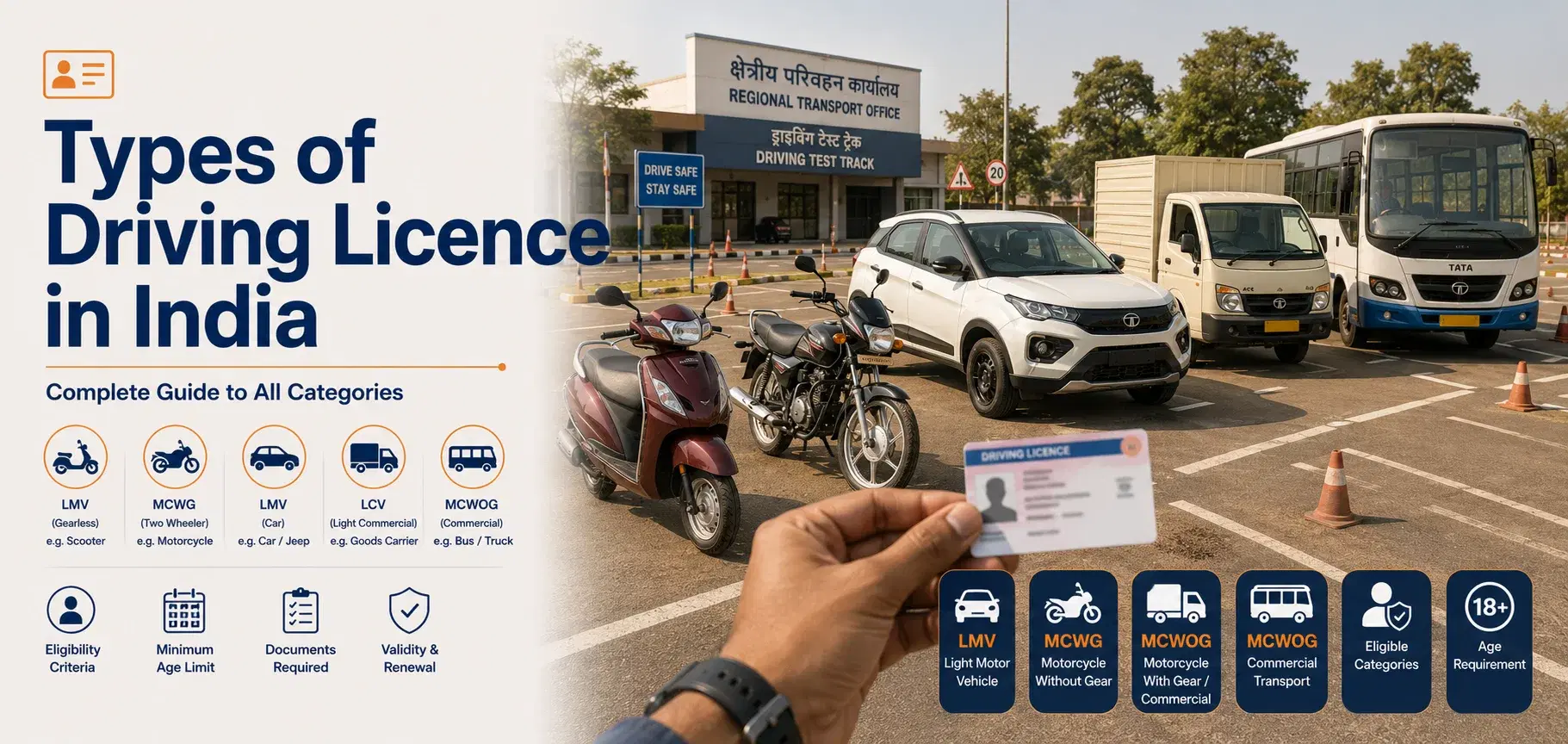 Driving Licence Types in India 2026: All Classes Explained