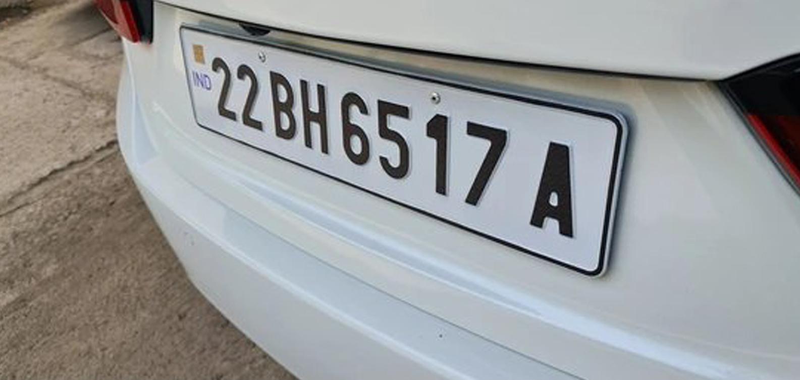 bh number plate